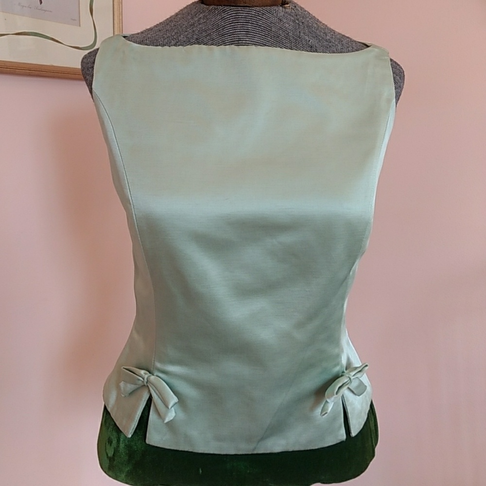 Vintage Style Silk Tailored Top
